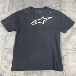 Alpinestars Mens Large Graphic T Shirt Short Sleeve Crew Neck Dark Gray Logo